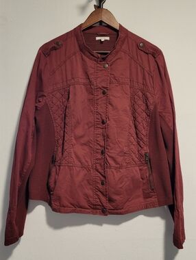 Women's Maurices Quilted Utility Jacket, 2, Burgundy